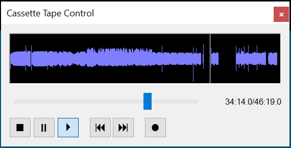 Using Altirra tape control to position the virtual tape